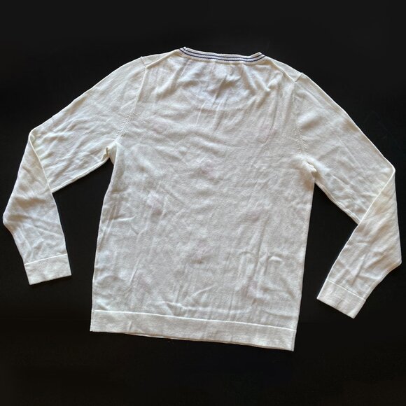 J Crew Lobster Teddie Sweater Cotton Size M Ivory Knit Crewneck - Picture 7 of 7